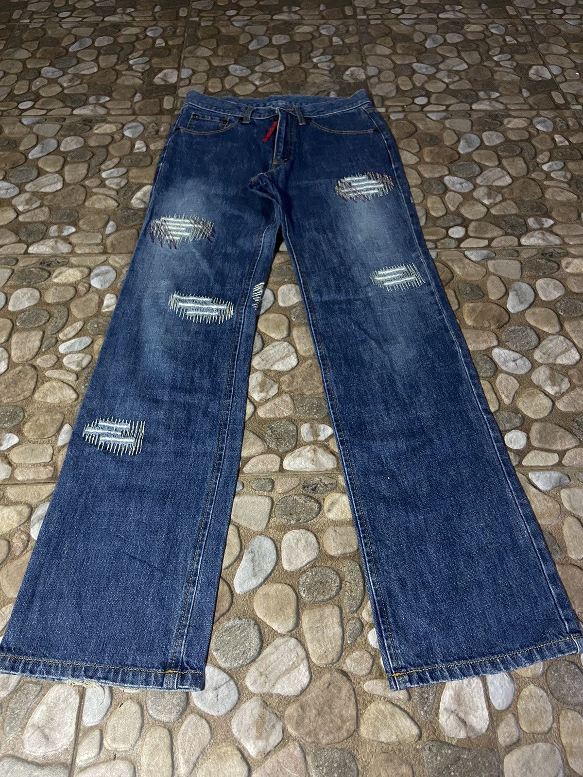 Hysteric Glamour × Japanese Brand 💥 RARE 💥 201295 home DITSETRESSED denim pants Size US 28 / EU 44 - 3 Thumbnail
