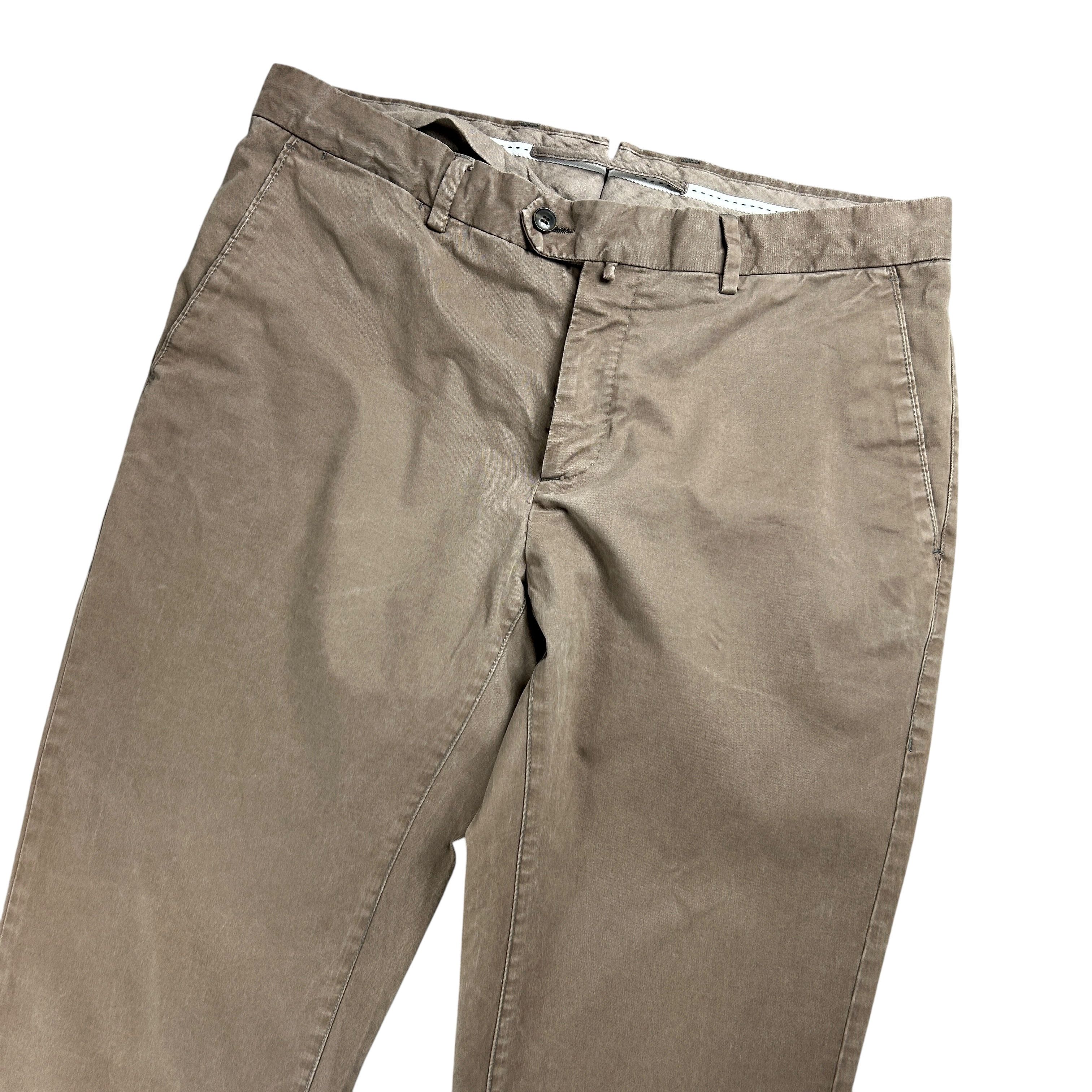 Suitsupply Suitsupply Porto Brown Slim Straight Stretch Chino Pants 50 Size US 34 / EU 50 - 3 Thumbnail