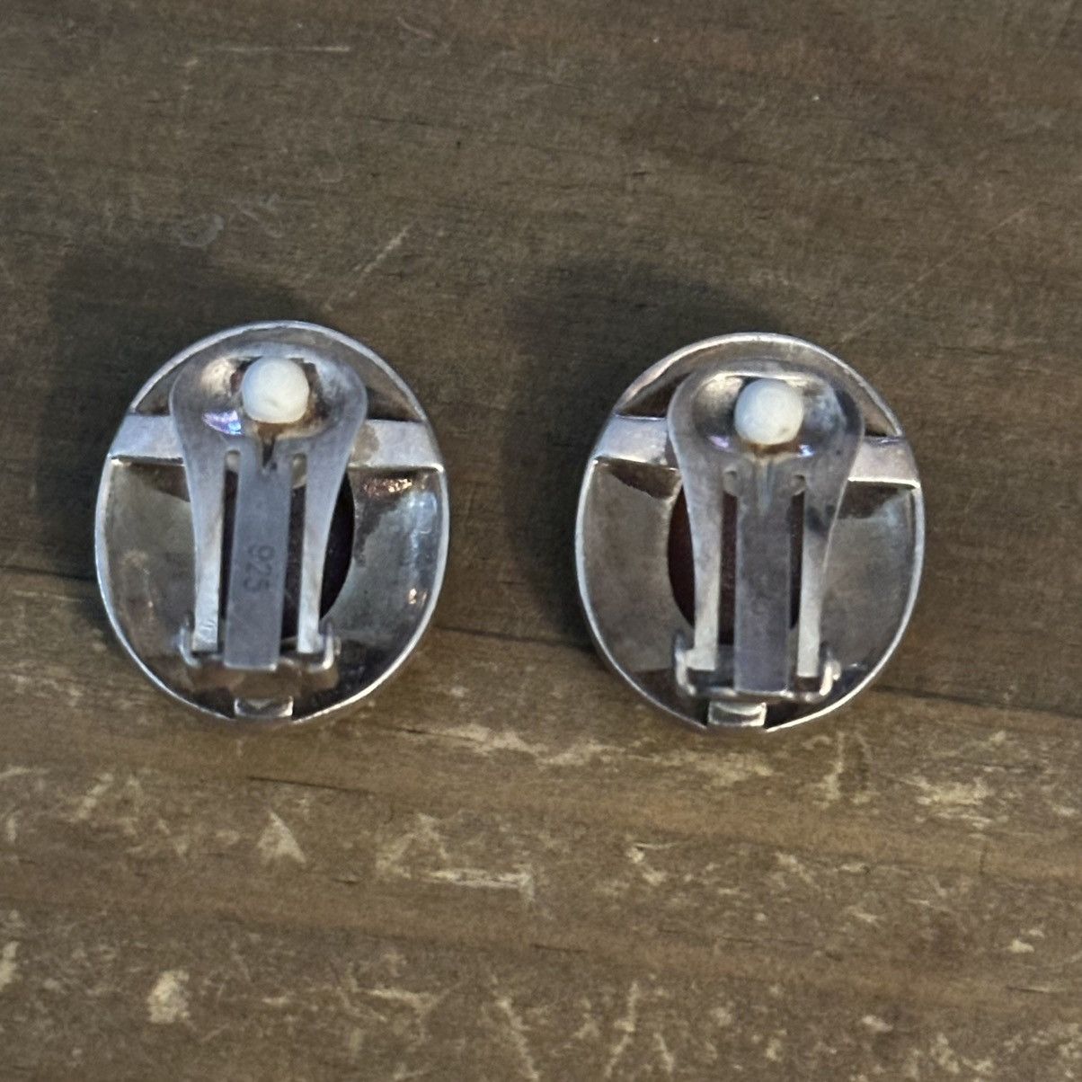 Vintage Vintage 925 silver oval Carnelian clip on earrings Size ONE SIZE - 6 Thumbnail
