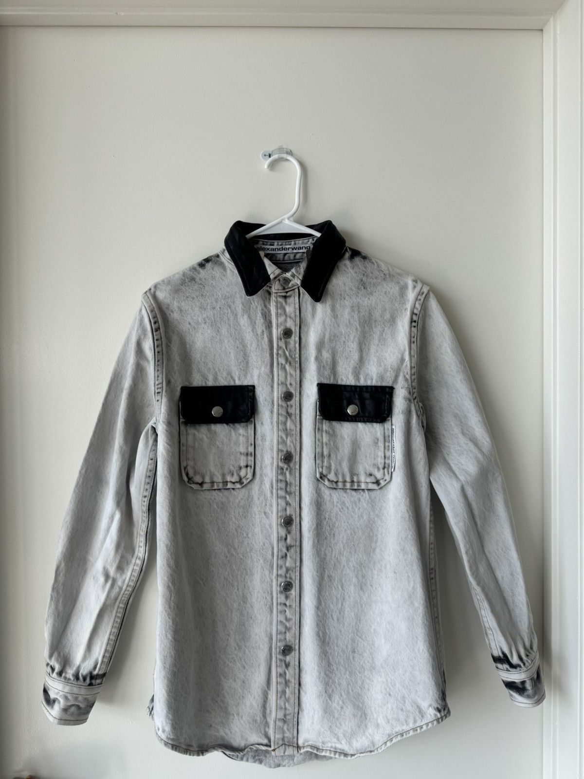 Alexander Wang Alexander Wang White Denim Oversize Shirt Size US XS / EU 42 / 0 - 1 Thumbnail