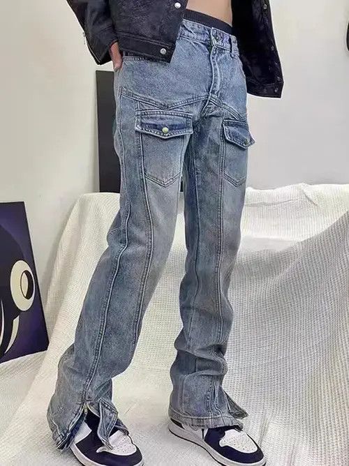 Japanese Brand × Jean Vintage washed zip pocket rare jeans Size US 32 / EU 48 - 1 Thumbnail