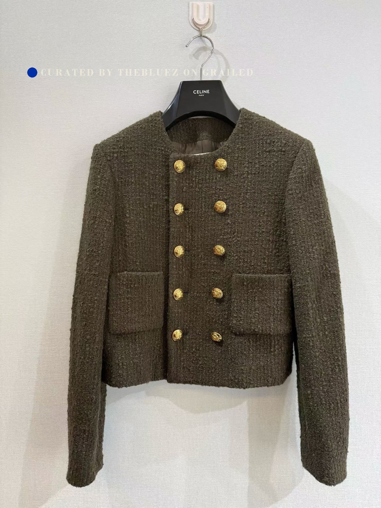 Celine Celine Green Double-Breasted Gold-Button Coat Size XS / US 0-2 / IT 36-38 - 1 Thumbnail