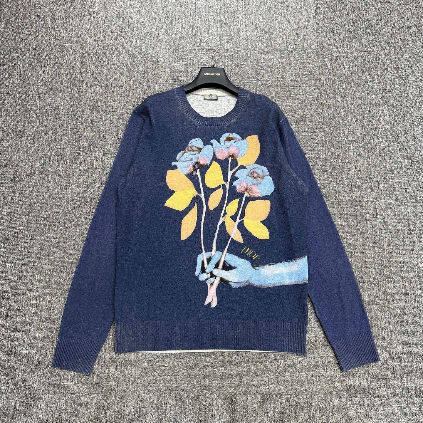 Dior Dior Flower Graphic Wool Sweater Size L Size US L / EU 52-54 / 3 - 1 Thumbnail