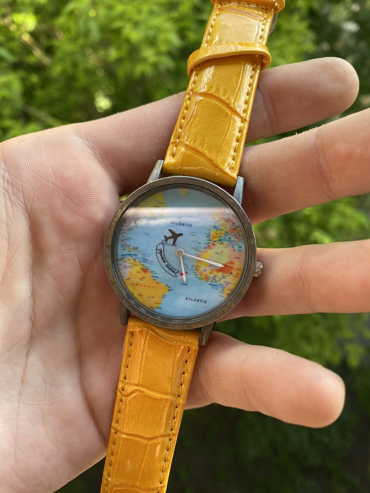 Japanese Brand × Jewelry × Vintage World Map Travel Watch with Airplane Second Hand! Size ONE SIZE - 8 Thumbnail