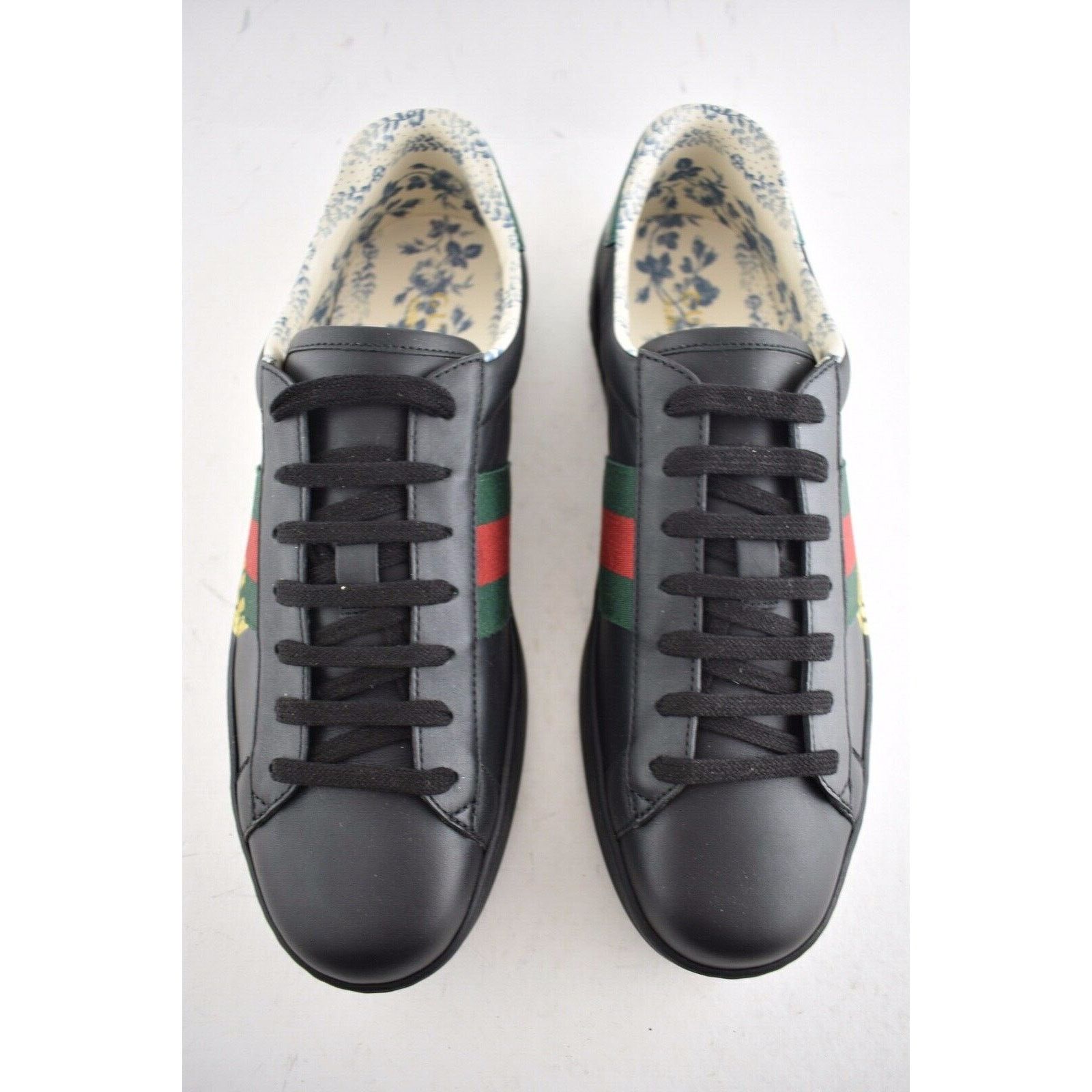 Gucci Gucci Mens Black New Ace Guccy Leather Gold Flat Low Size US 8 / EU 41 - 6 Thumbnail