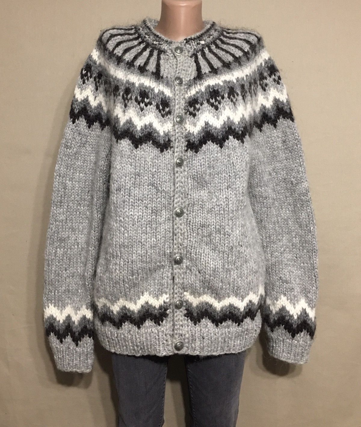 Dale Of Norway × Handmade The Handkniting Association of Iceland Sweater Cardigan Size L / US 10 / IT 46 - 1 Thumbnail