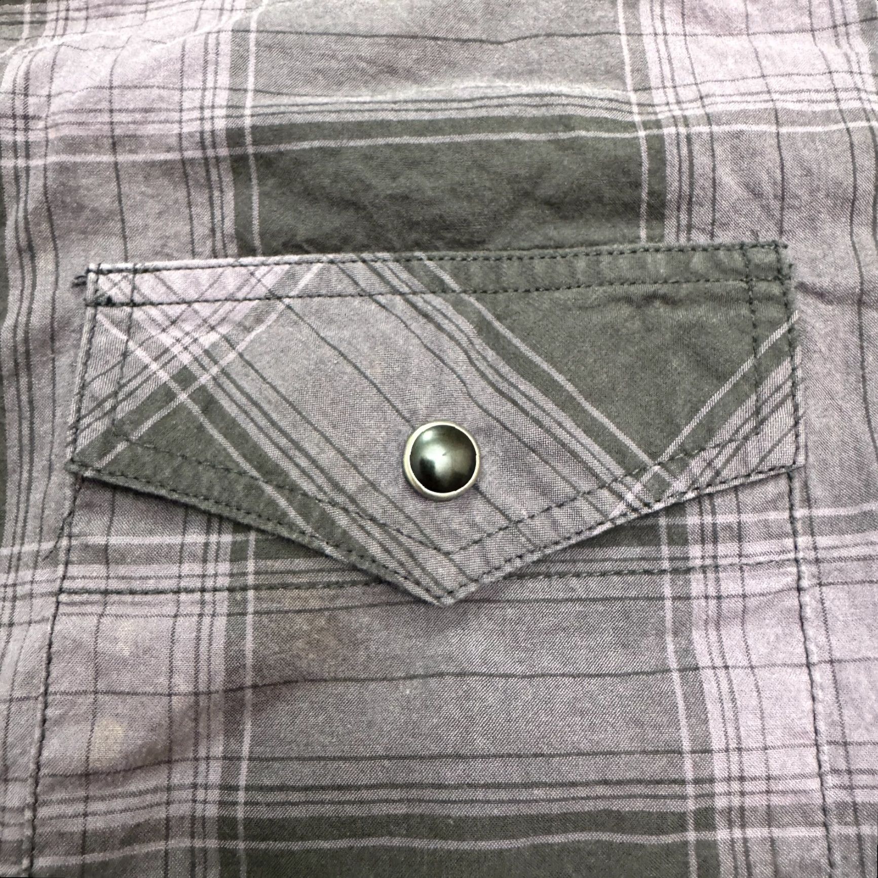 Gap VINTAGE Gap Western Yoke Button-Down Shirt Mens Medium Purple Plaid Cotton Casual Size US M / EU 48-50 / 2 - 7 Thumbnail