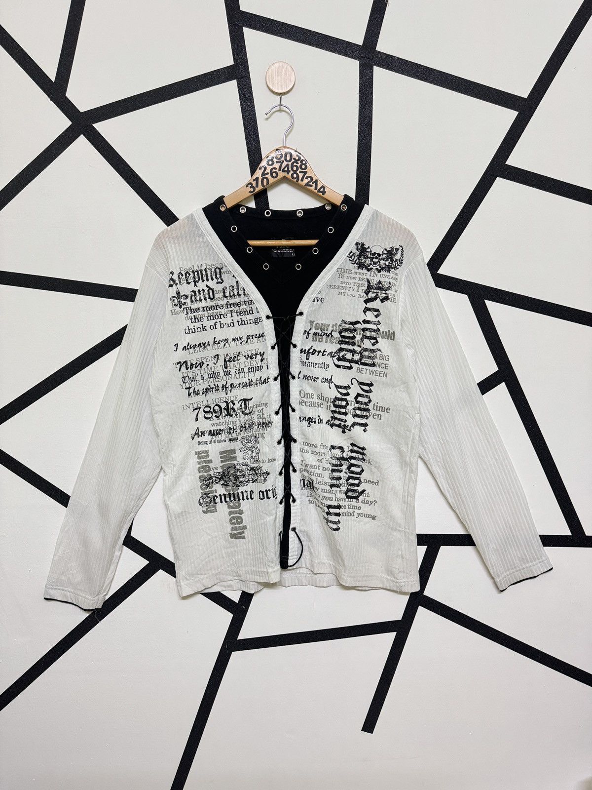Affliction Collins Poem Punkers Double Layer Neck Lace Up Size US M / EU 48-50 / 2 - 1 Thumbnail