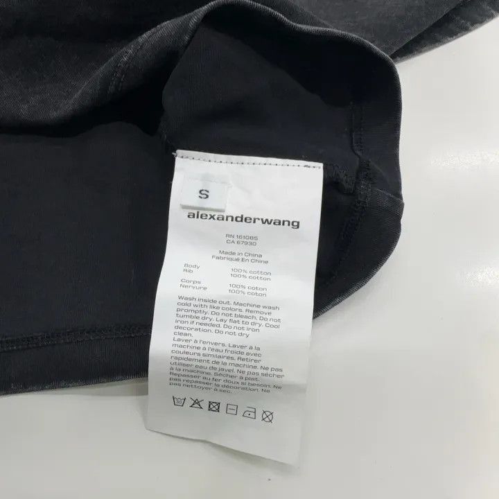 Alexander Wang Alexander Wang Gray Cotton Logo Crop T-shirt - Size S / US 4 / IT 40 - 5 Thumbnail