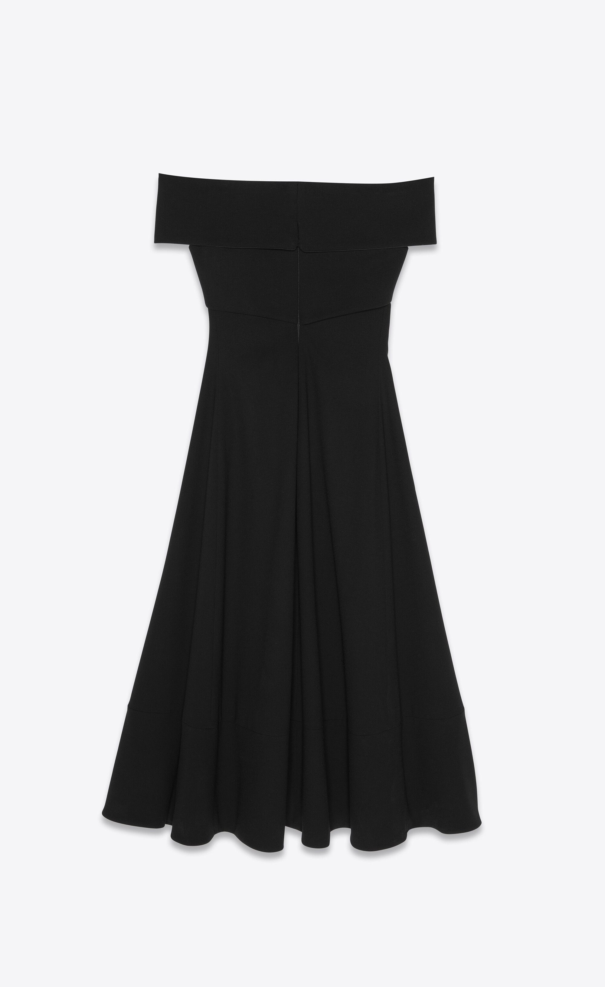 Saint Laurent Paris o1tp1o0125 Long Dress In Crepe Viscose in Black Size S / US 4 / IT 40 - 2 Thumbnail