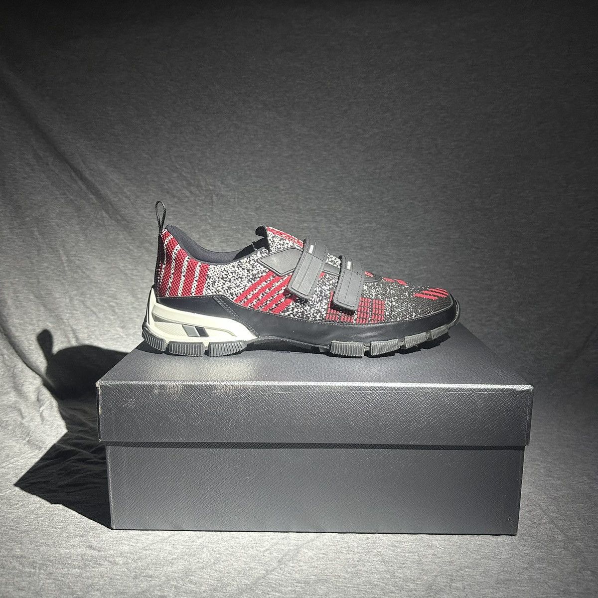 Prada PRADA Crossection Slip-On Knit Red/Black/Grey, Size 10.5 Size US 10.5 / EU 43-44 - 18 Thumbnail