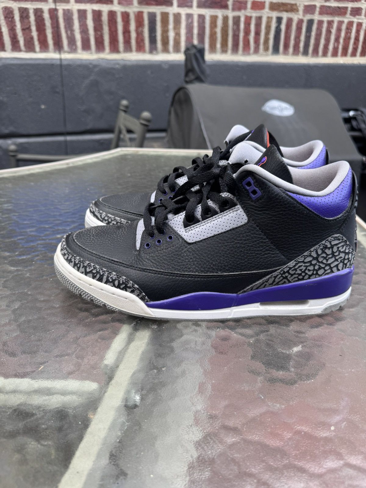 Jordan Brand × Nike Jordan 3 Retro Purple-Cement Size US 10 / EU 43 - 4 Thumbnail