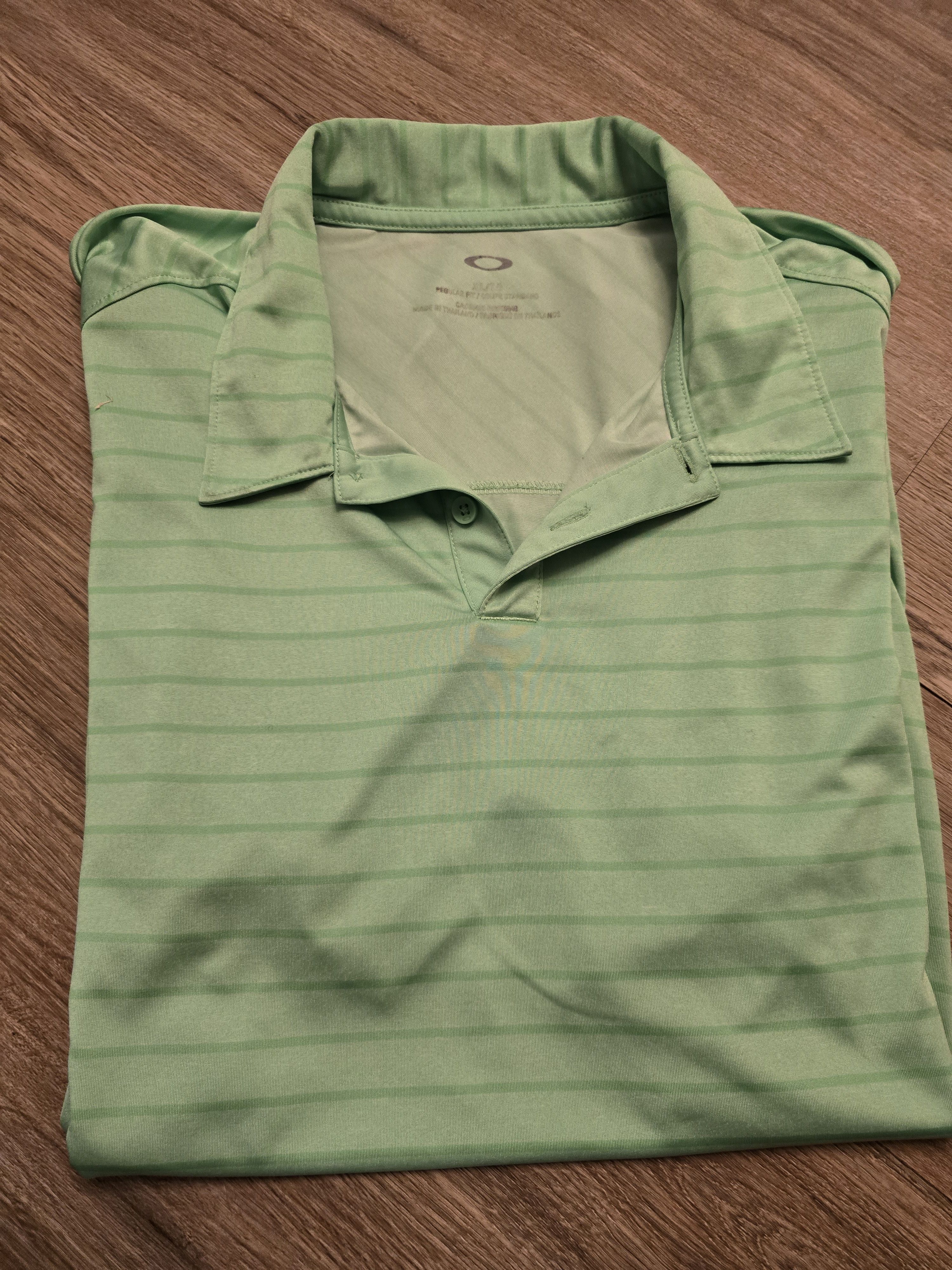 Oakley Oakley Men's Regular Fit Green Striped Polo Size XL Size US XL / EU 56 / 4 - 8 Thumbnail