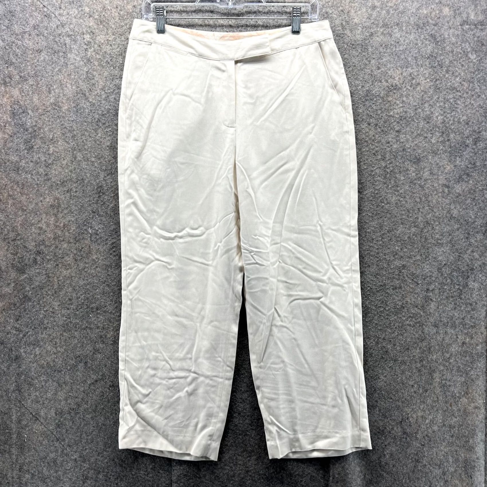 Tommy Bahama Tommy Bahama Pants Women 8 White Silk Flat Front Chino Straight Casual Formal Travel Size 30" / US 8 / IT 44 - 2 Thumbnail