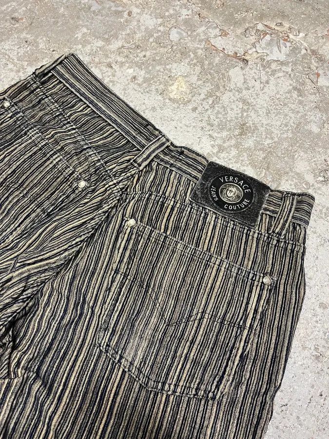 Vintage 2000s Versace Stripes Grey Pants Size US 30 / EU 46 - 10 Thumbnail