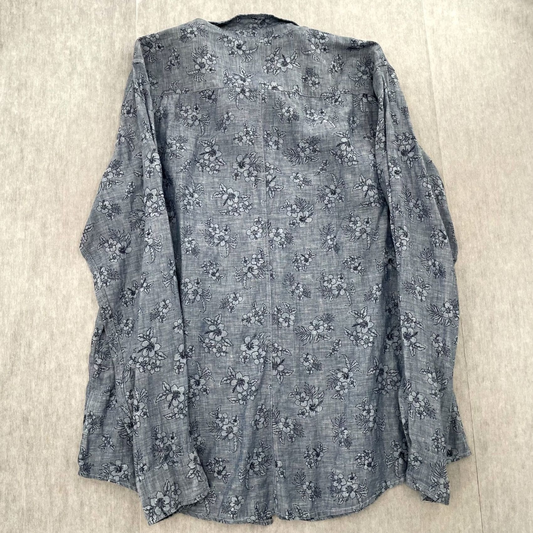 Frank & Eileen Frank & Eileen Shirt Adult 2XL Blue Floral Linen Paul Button Up Italian Fabric Size US XXL / EU 58 / 5 - 3 Thumbnail