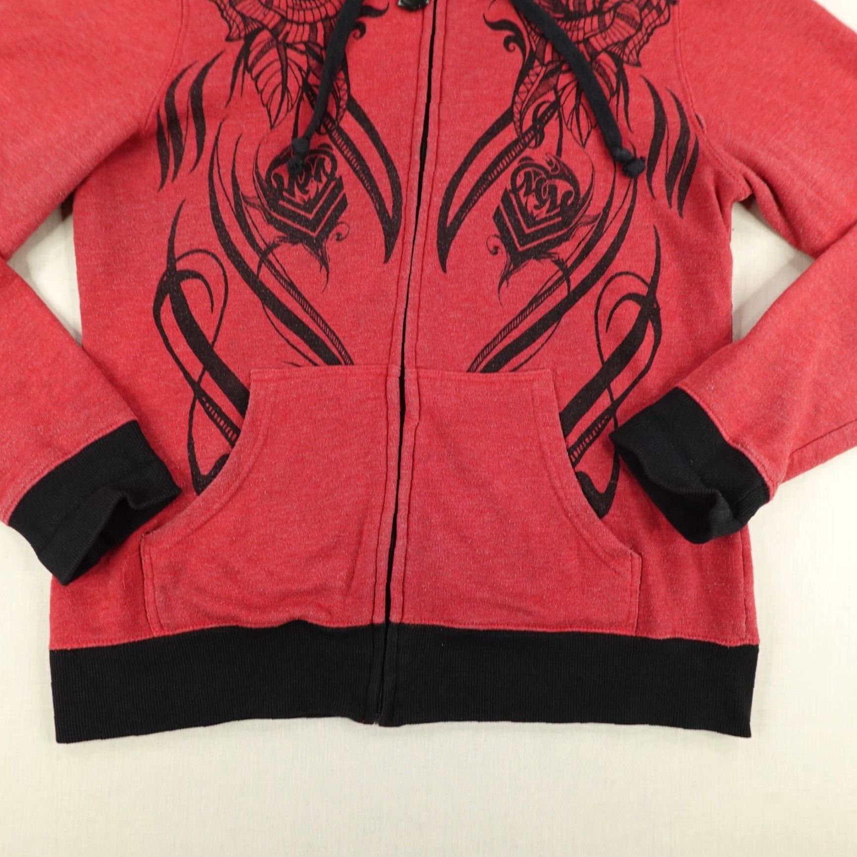 Metal Mulisha Vintage Metal Mulisha Hoodie Womens XL Red Black Zip Up Sweatshirt Jacket Y2K ^ Size XL / US 12-14 / IT 48-50 - 6 Thumbnail