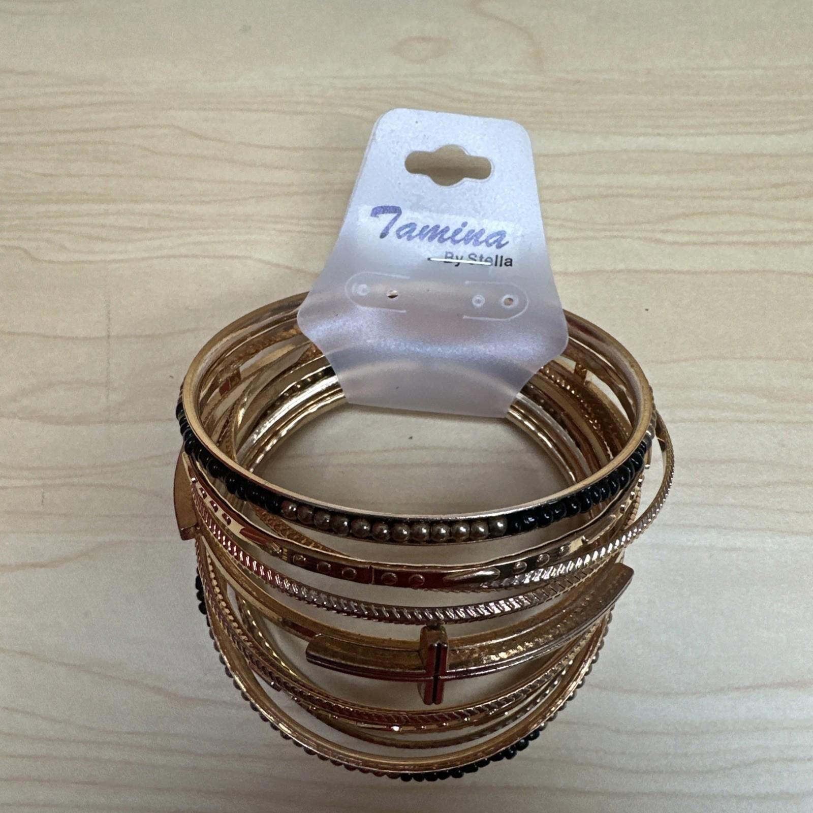 Stella McCartney Tamina By Stella Gold Black 13 Piece Bangle Bracelet Set New Size ONE SIZE - 2 Thumbnail