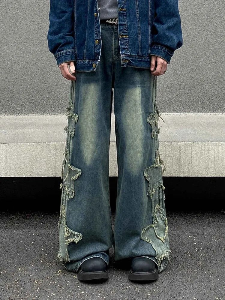 Y2K Stars Embroidery Baggy Jeans