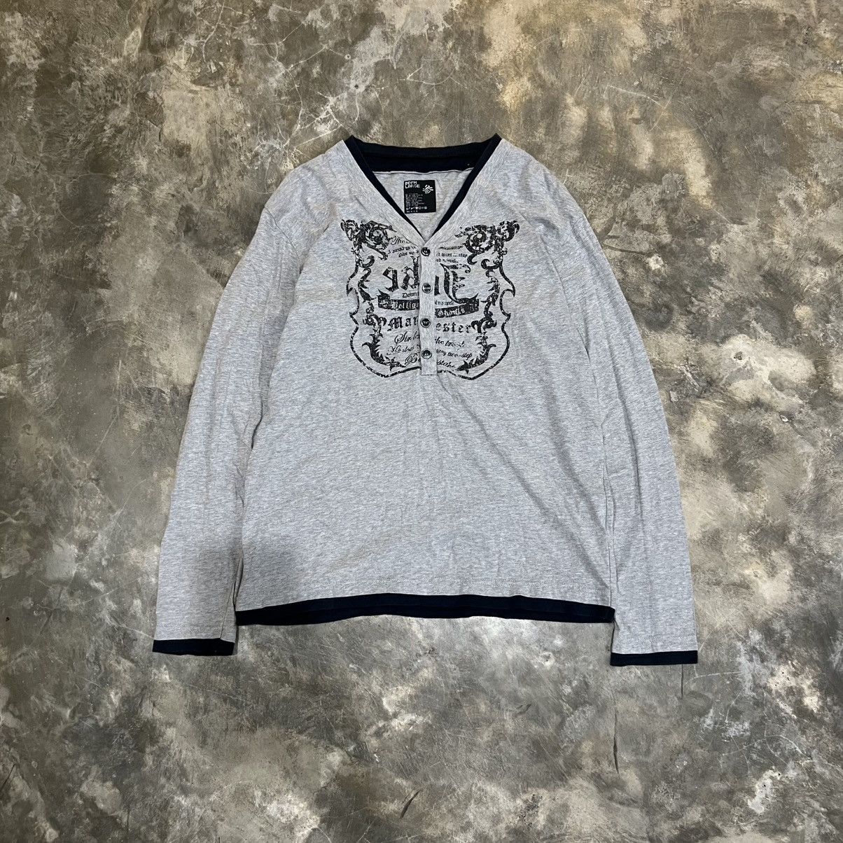 2000’s PPFM Vkei Style Half Button Double Layer LS Shirt