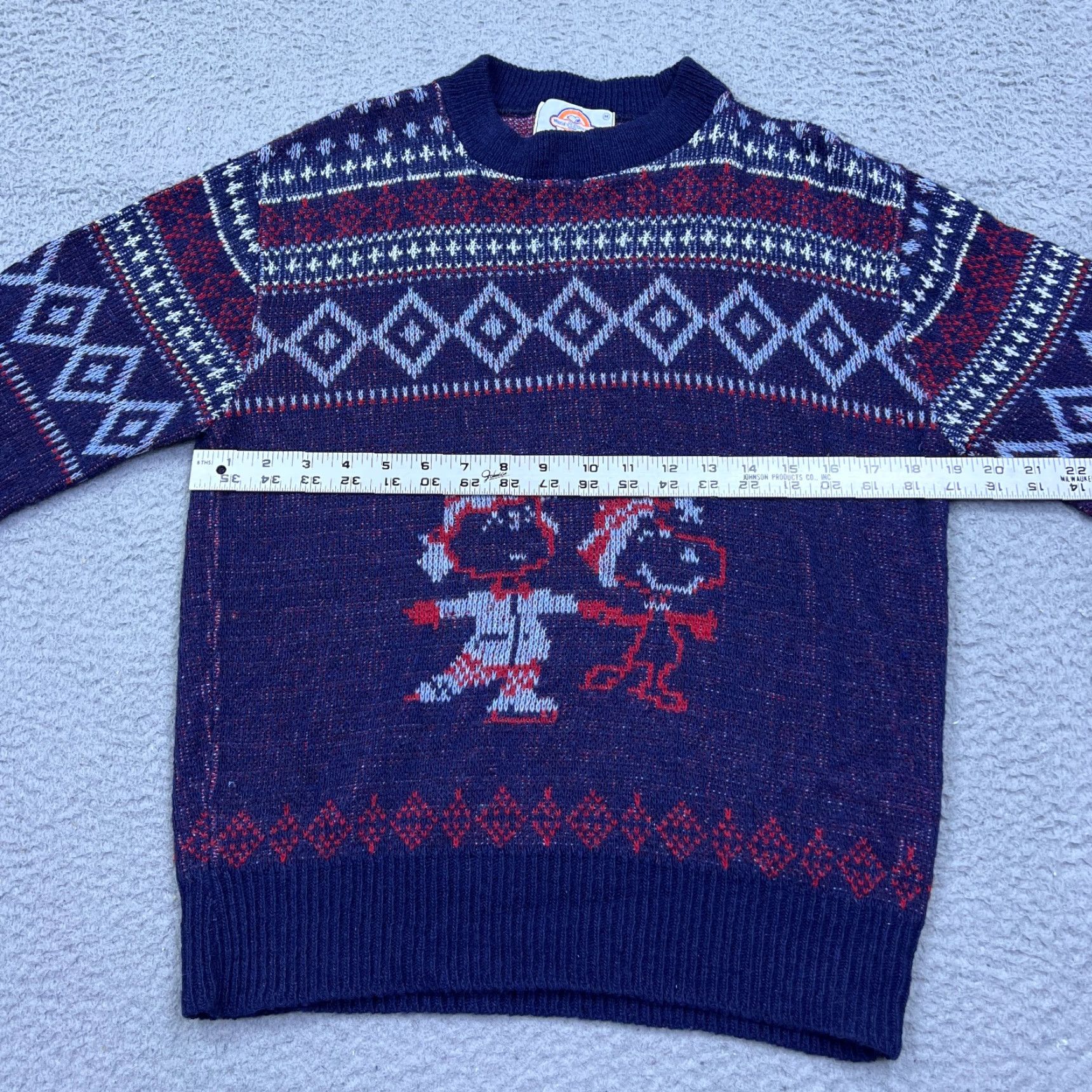 Arrow VTG 70s Arrow Worlds Greatest Snoopy & Lucy Sweater Peanuts M Blue Winter Knit Shirt Mens Size US M / EU 48-50 / 2 - 6 Thumbnail