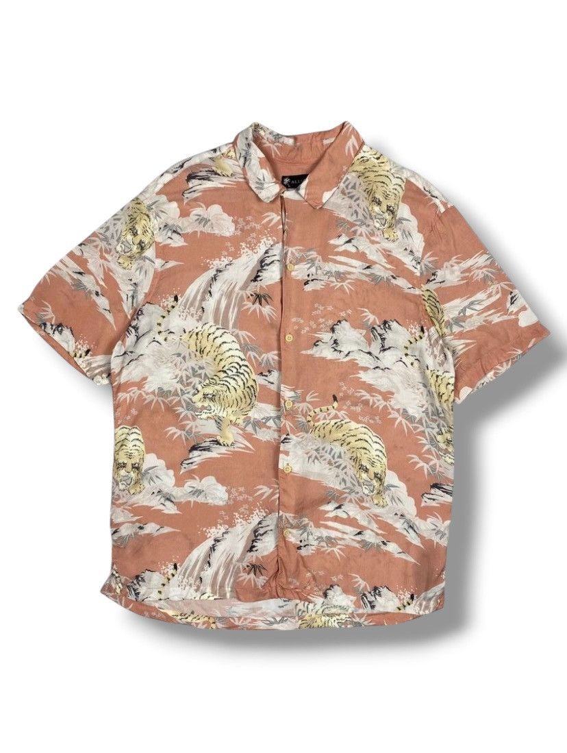Allsaints Allsaints Tiger Floral Japanese Inspired Hawaiian Shirt Size US M / EU 48-50 / 2 - 1 Thumbnail
