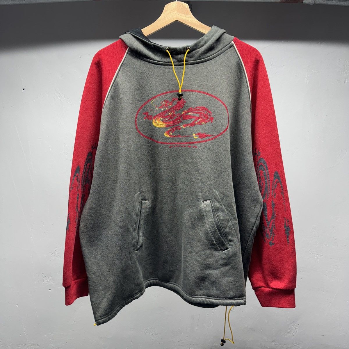Vintage Y2K Thrashed Faded Dragon Flame Hoodie JNCO Skater Grunge Size US XL / EU 56 / 4 - 1 Thumbnail