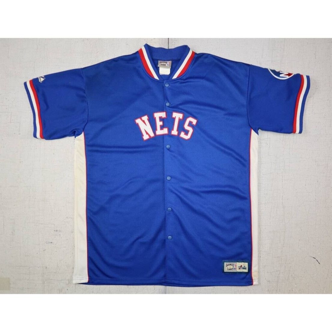 Majestic VTG Majestic New Jersey Nets Shooting Shirt Hardwood Classic Size US XL / EU 56 / 4 - 1 Thumbnail