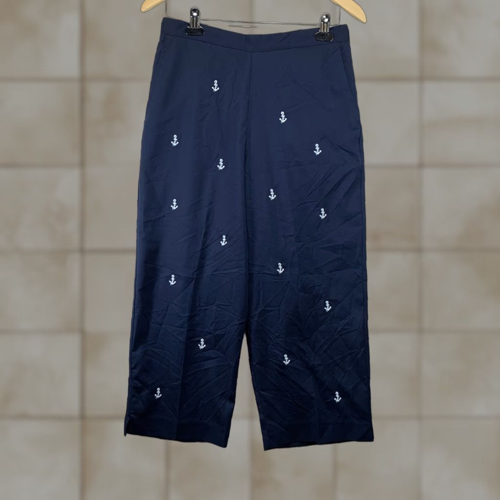 Vintage Alfred Dunner Navy Blue Classic Pull On Pants Size 8 Short Straight Embroidered Size 30" / US 8 / IT 44 - 1 Thumbnail