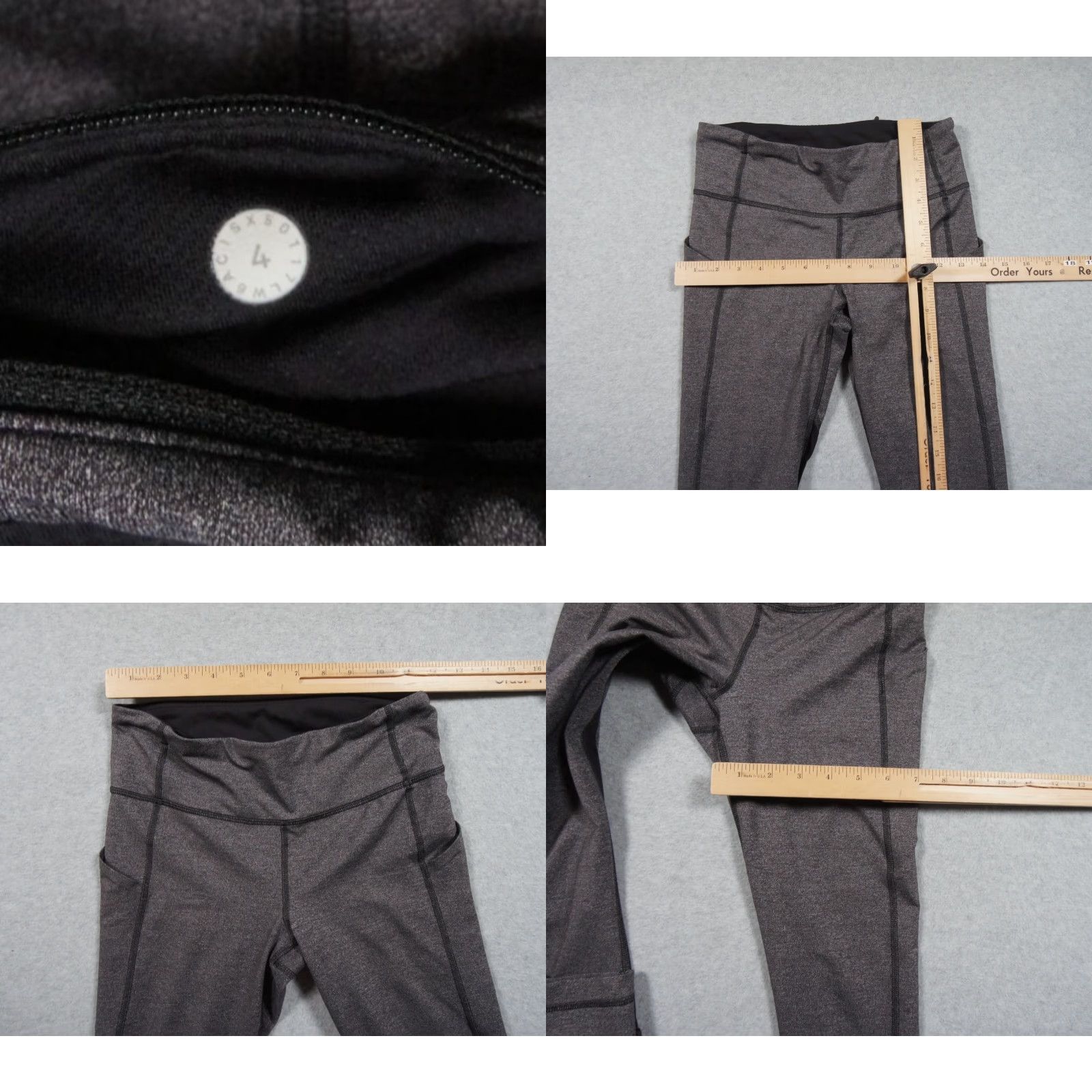 Lululemon Lululemon Leggings Womens 4 Gray Cropped Pace Rival Yoga Gym Activewear Size 27" / US 4 / IT 40 - 8 Thumbnail