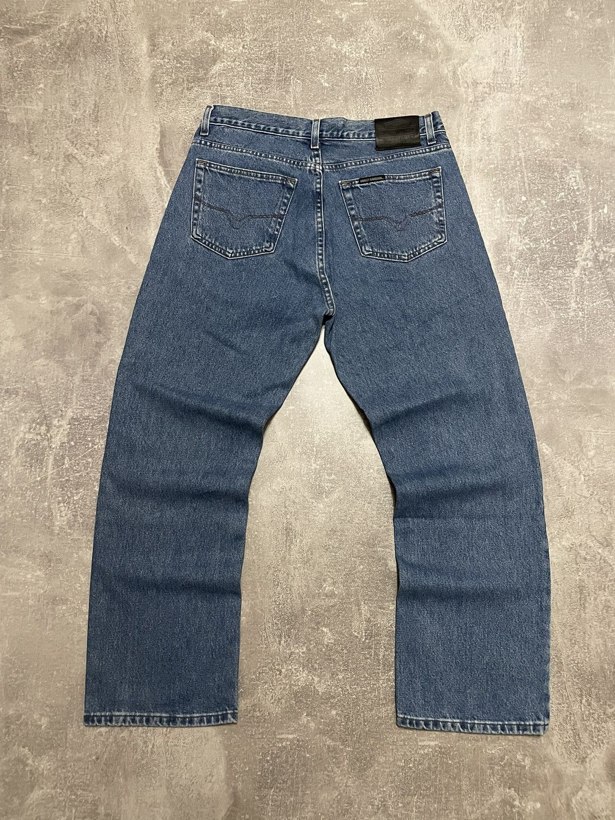 Harley Davidson × Vintage Vintage Harley Davidson Buggy Blue Denim Jeans Y2K 34/30 Size US 34 / EU 50 - 1 Thumbnail