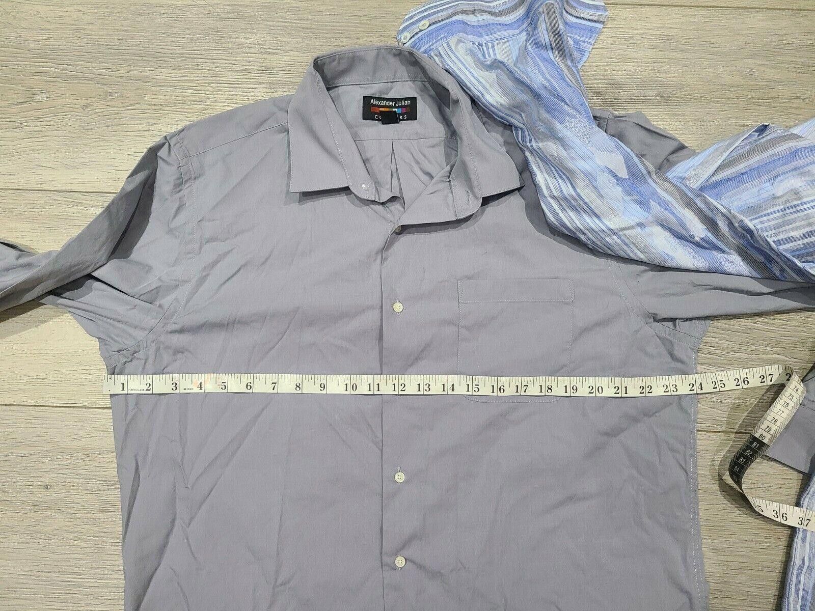 BUGATCHI Mens Dress Shirt Lot Bugatchi Julian Colors Large collared Size 42R - 6 Thumbnail