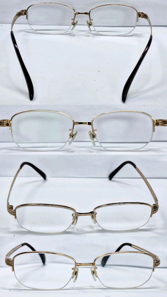 Aquascutum Aquascutum AQ-2015 Pure Titanium Half-Rim Glasses Frame Gold Size ONE SIZE - 4 Thumbnail