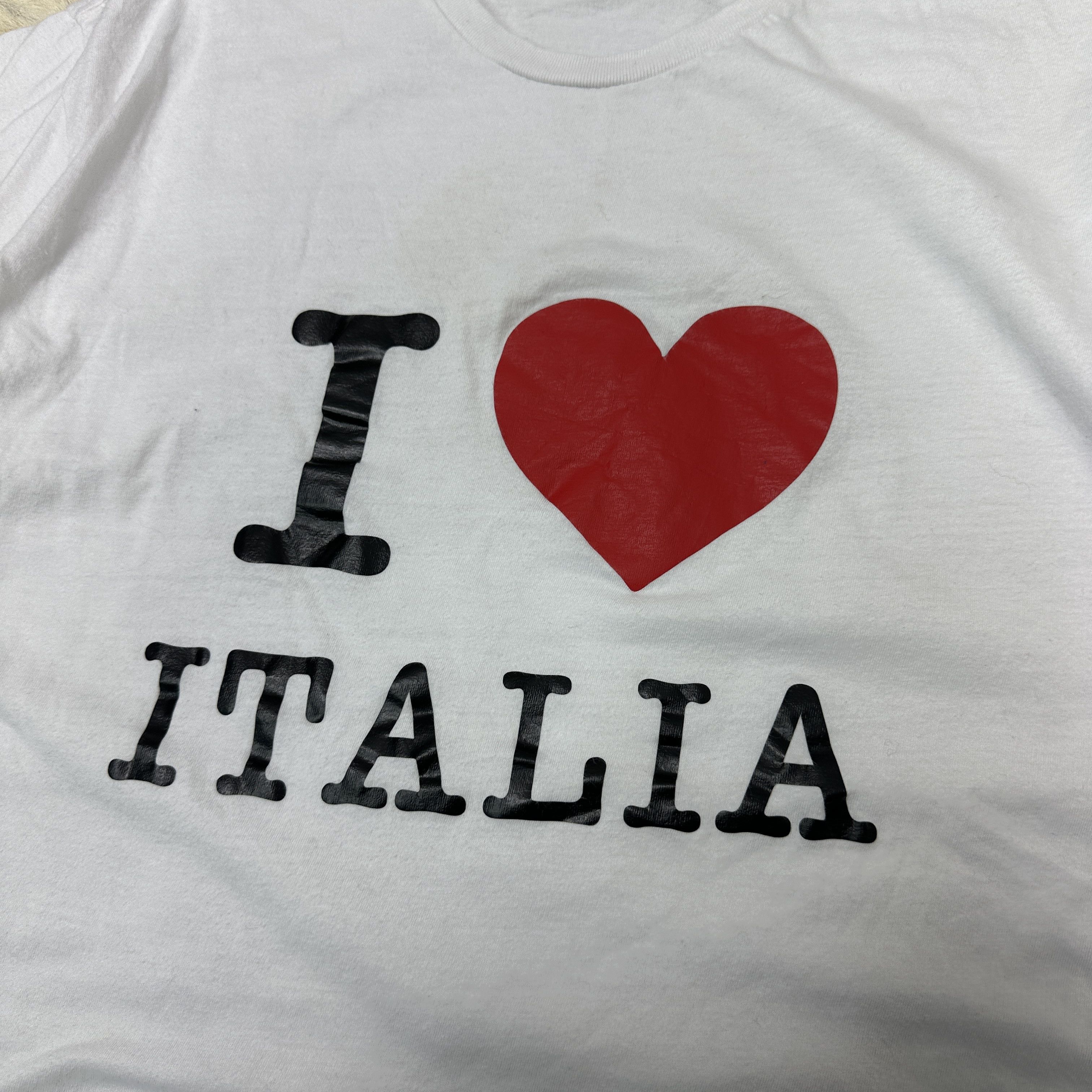 Vintage Vintage Streetwear I Love Italia Printed T-shirt Y2K Size US M / EU 48-50 / 2 - 3 Thumbnail