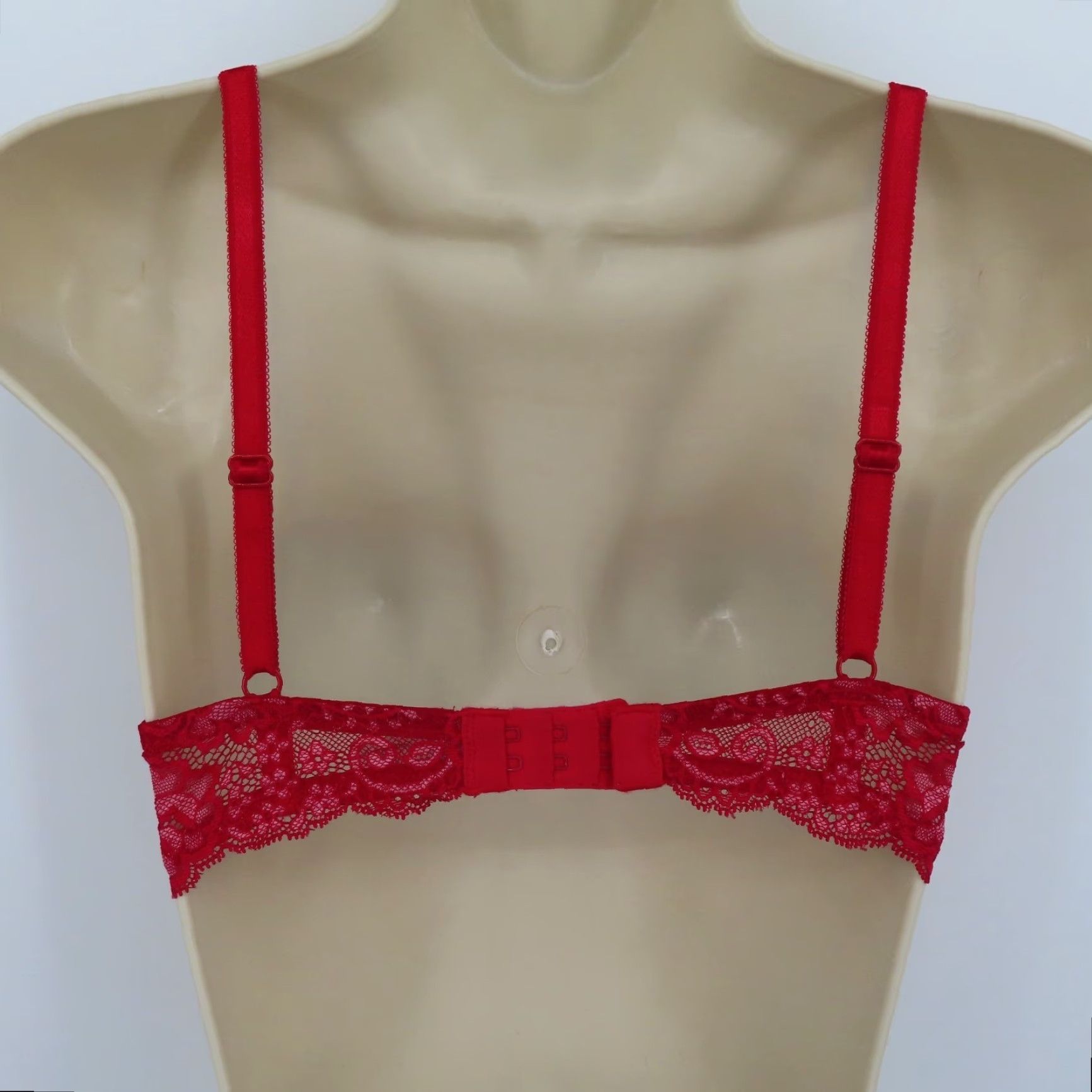 Victoria's Secret Victoria's Secret Dream Angels Demi Bra 32B Red Lace Padded Lined Underwire Demi 32B Womens Bra Size ONE SIZE - 5 Thumbnail