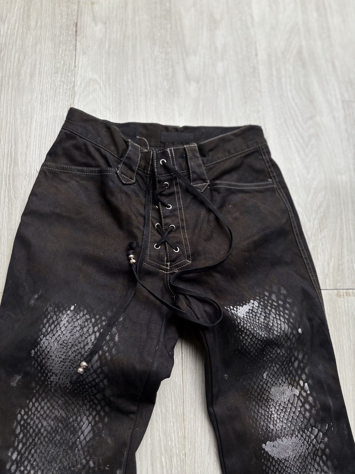 Japanese Brand BA-TSU lace-up flare pants Size US 26 / EU 42 - 2 Thumbnail