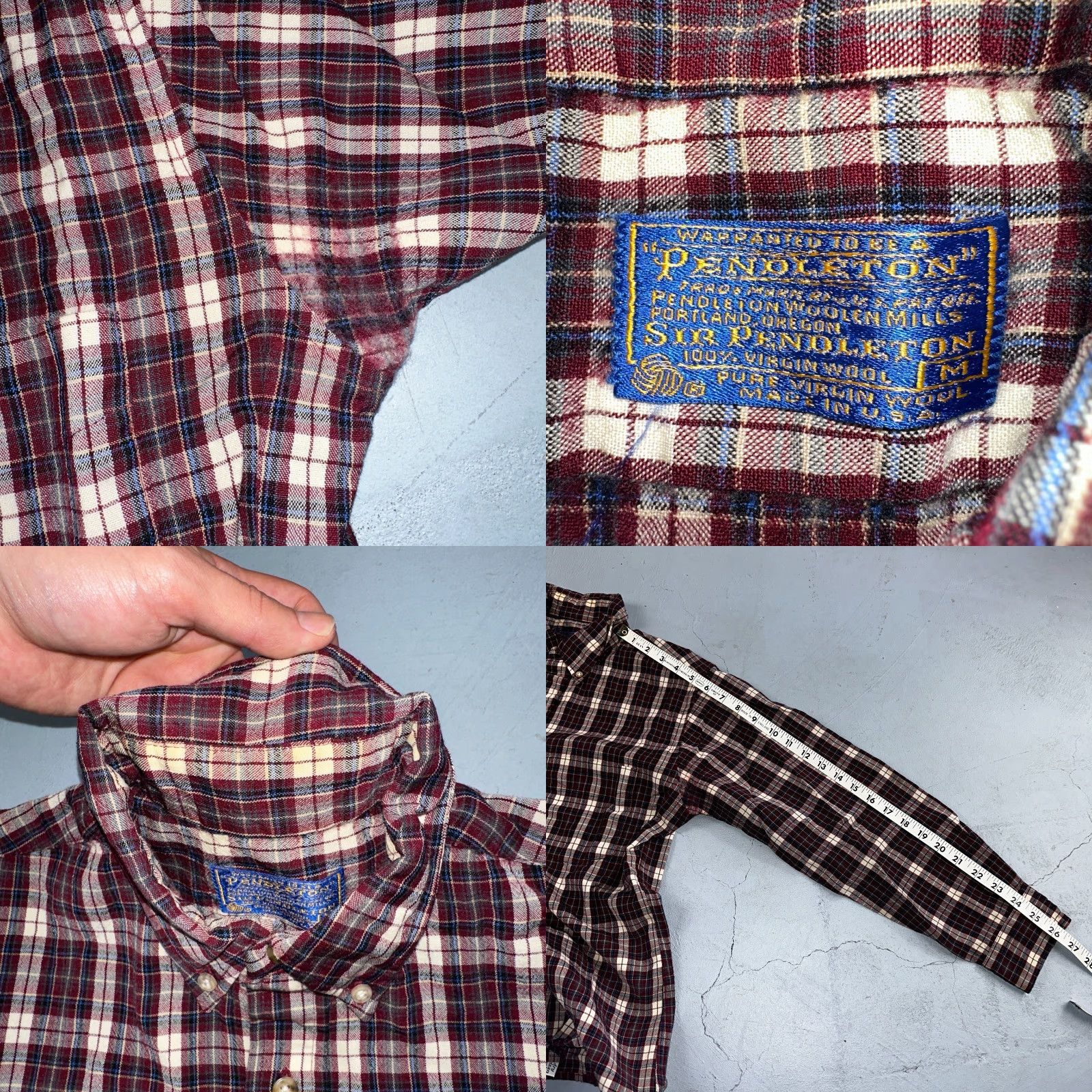 Pendleton VINTAGE Pendleton Shirt Mens M Wool Plaid Red 70s USA Button Up Size US M / EU 48-50 / 2 - 8 Thumbnail