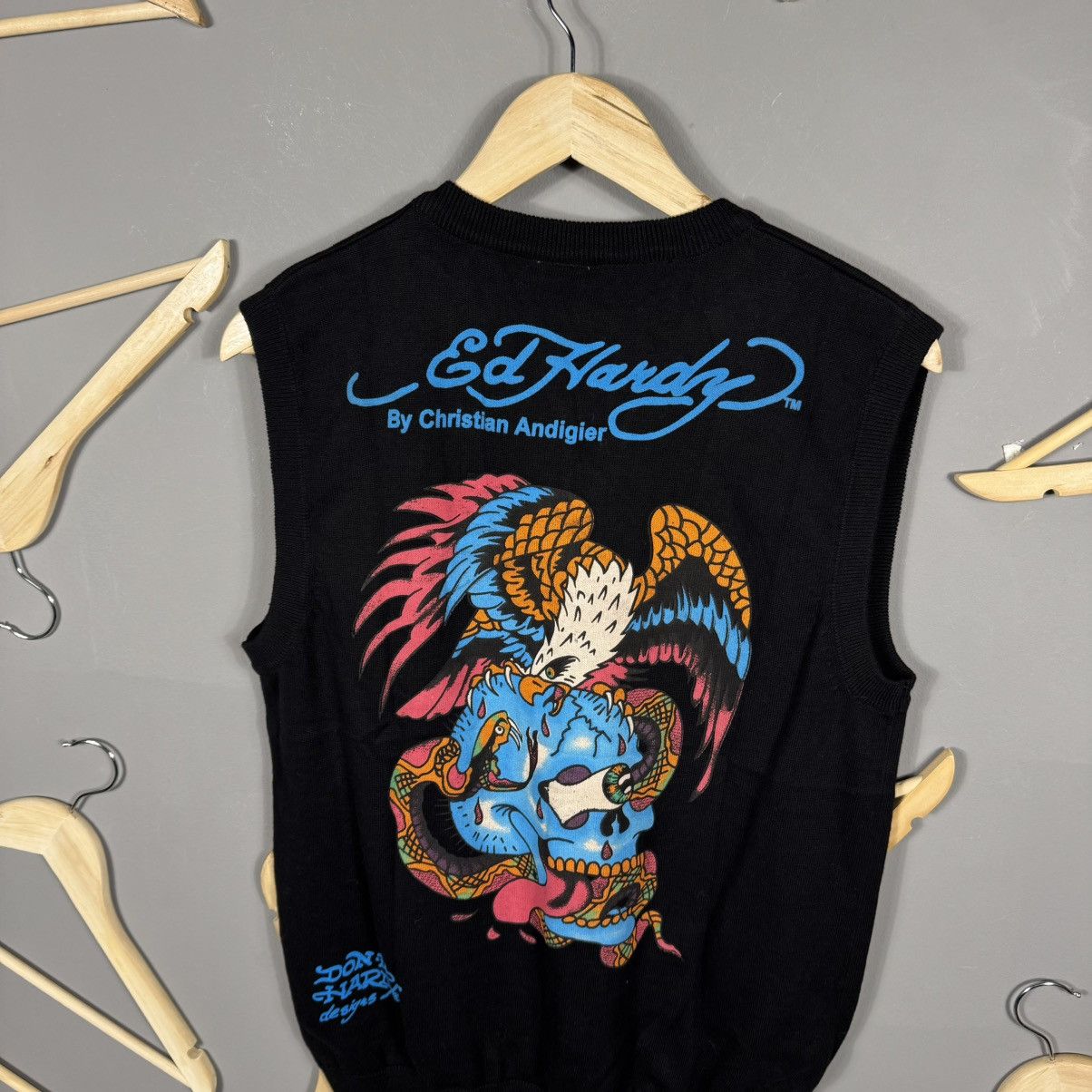 Ed Hardy Ed Hardy by Christian Audigier Cotton Vest Size US XL / EU 56 / 4 - 4 Thumbnail