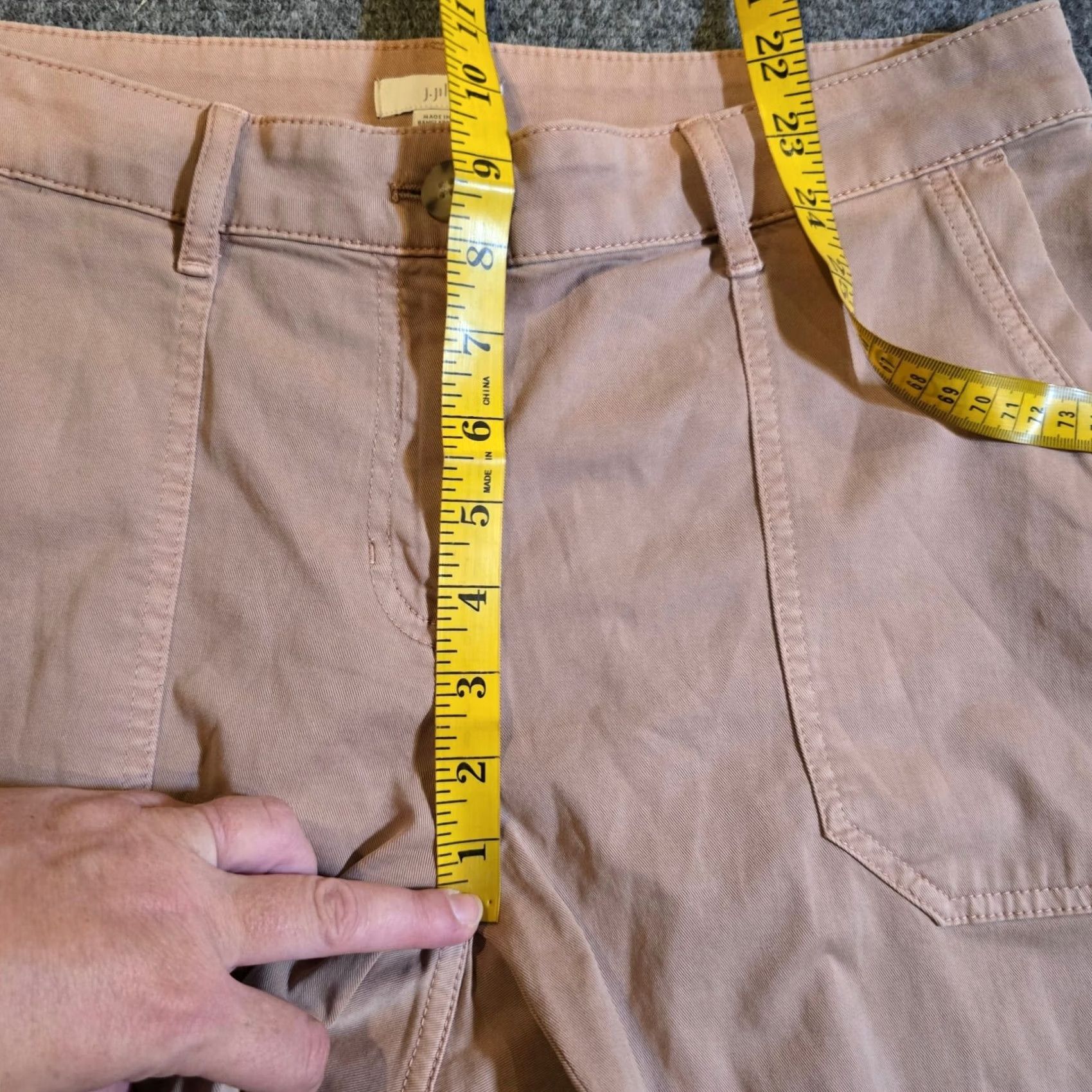 J. Jill J. Jill Pants Women 12P Pink Cargo Tapered Cropped Flap Pockets Casual Knit Cotton Spandex Size 34" / US 12 / IT 48 - 6 Thumbnail