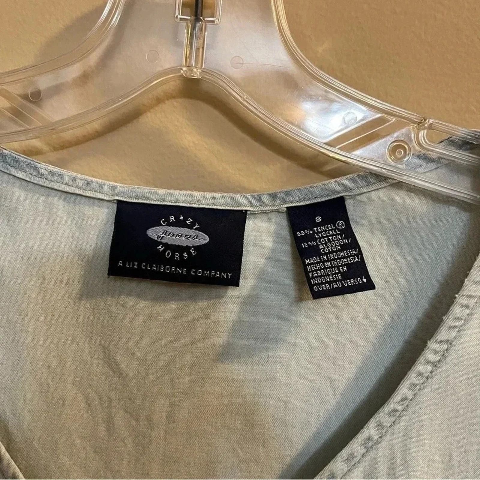 Liz Claiborne Crazy Horse by Liz Clairborne Women Maxi Denim Dress Sz 8 Size M / US 6-8 / IT 42-44 - 6 Thumbnail