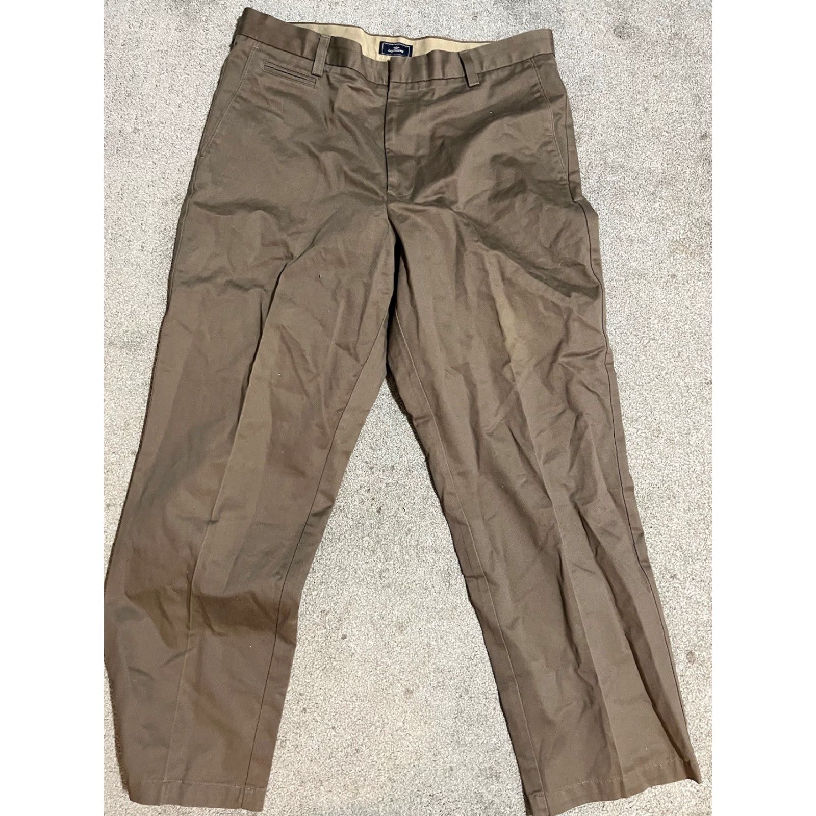 Dockers DOCKERS Pants Flat Front Mens Size 36x30 Brown Chino Regular Fit Front/Back Tags: 36x30 Size US 36 / EU 52 - 3 Thumbnail