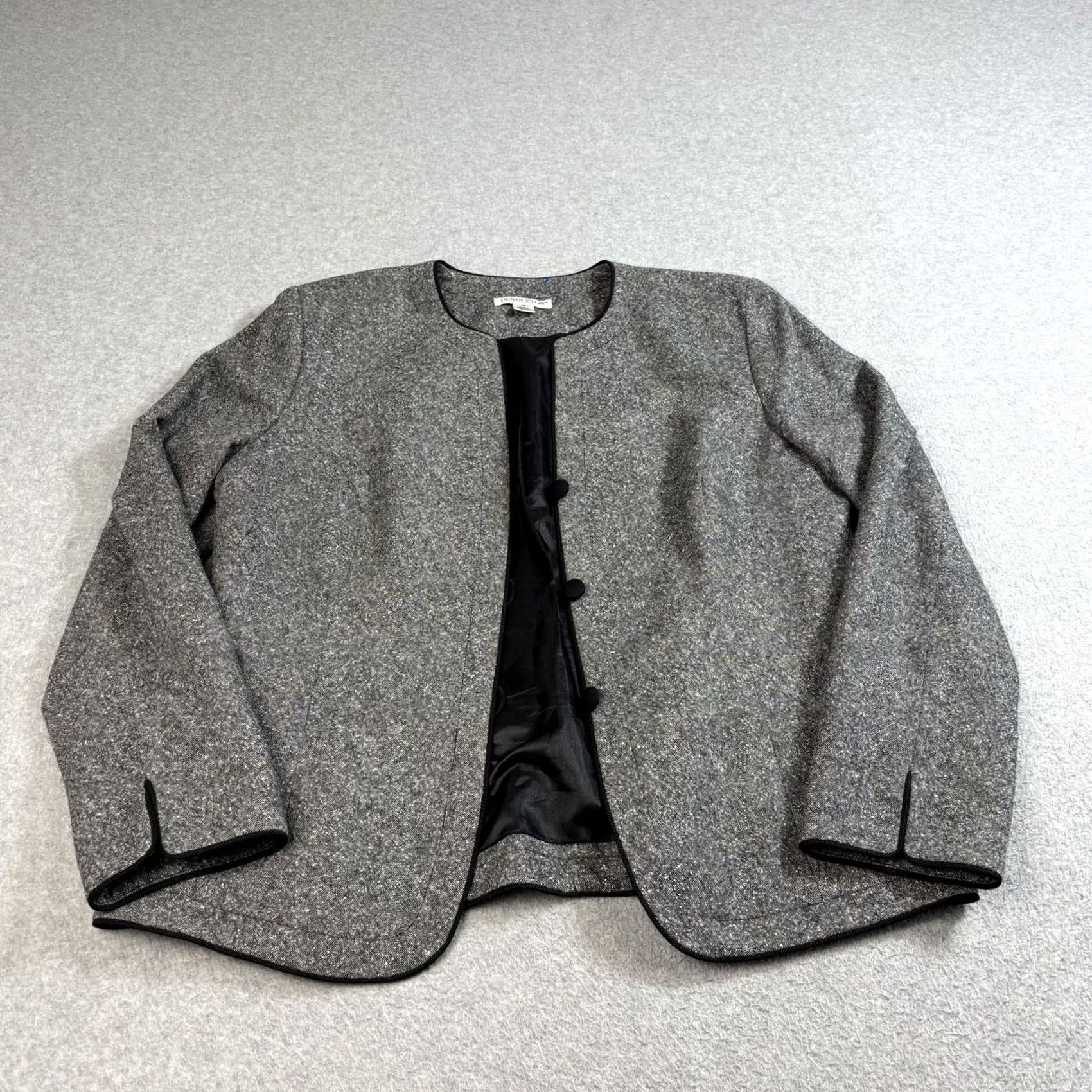 Pendleton Pendleton Jacket Womens 14 Gray Flecked Wool Silk Blend Lined Button Up Heritage Jacket/Coat Size XL / US 12-14 / IT 48-50 - 2 Thumbnail