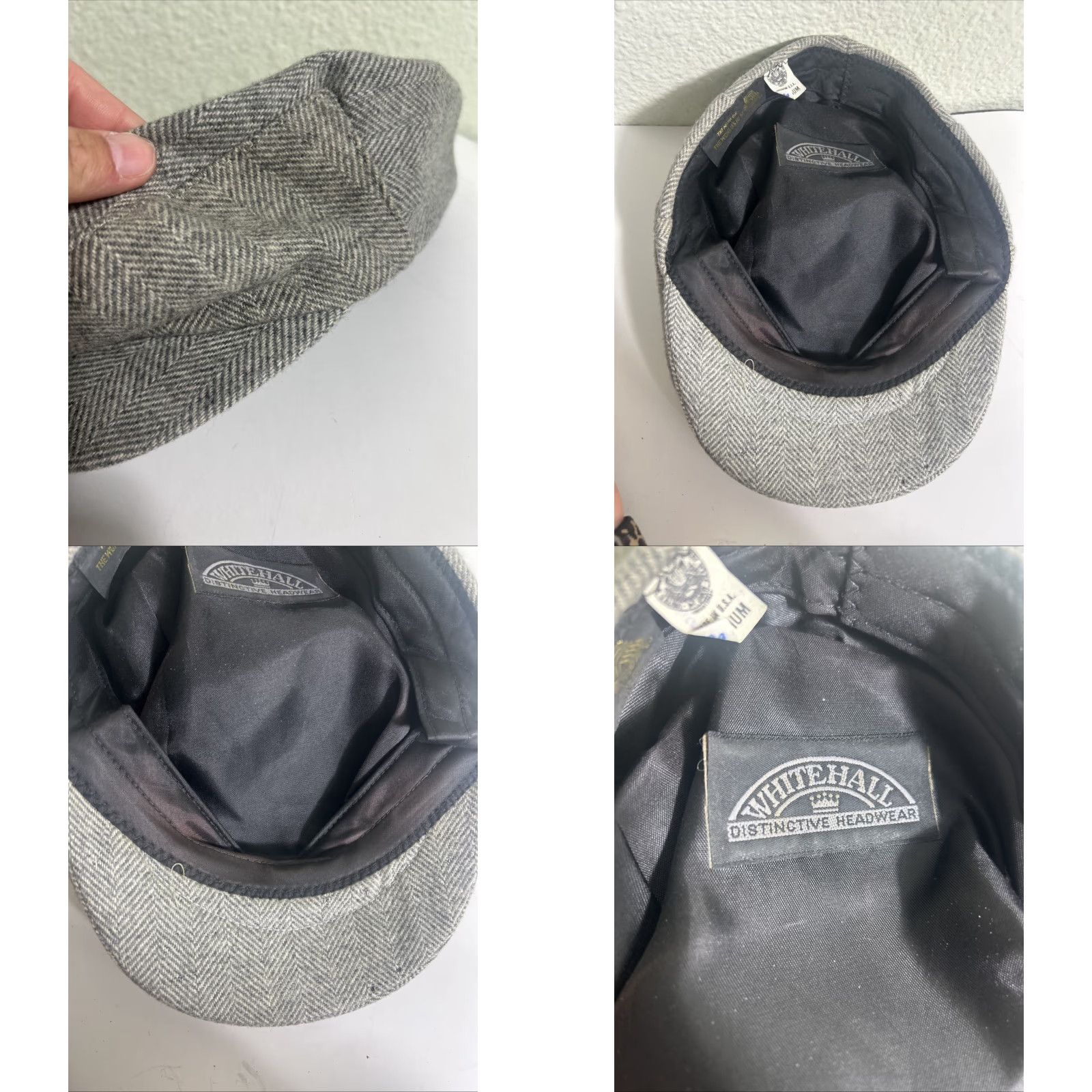 Vintage VINTAGE White Hall Newsboy Cap Wool Herringbone Gray USA Size M Men Cap Size ONE SIZE - 9 Thumbnail