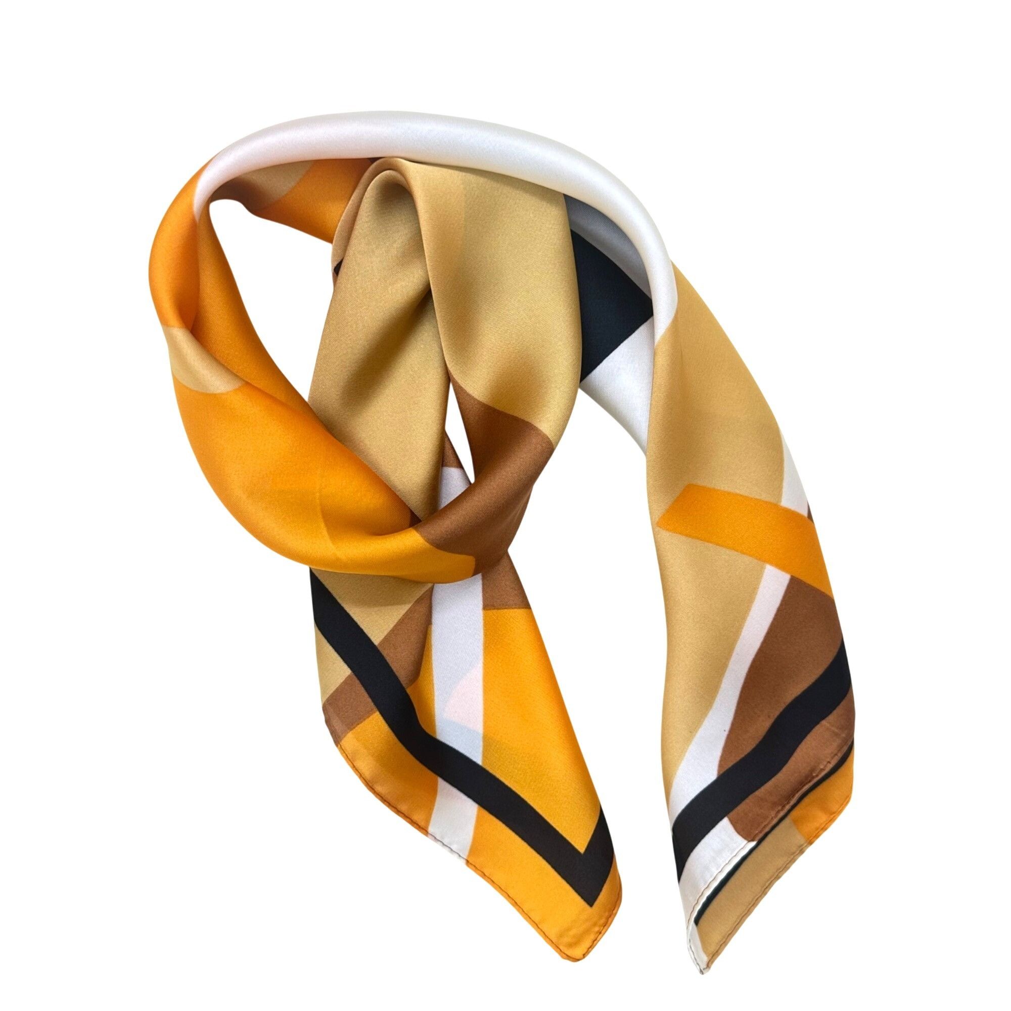 Other ✨Silky Square Scarf Abstract Geometric Pattern Versatile Sty Size ONE SIZE - 3 Thumbnail