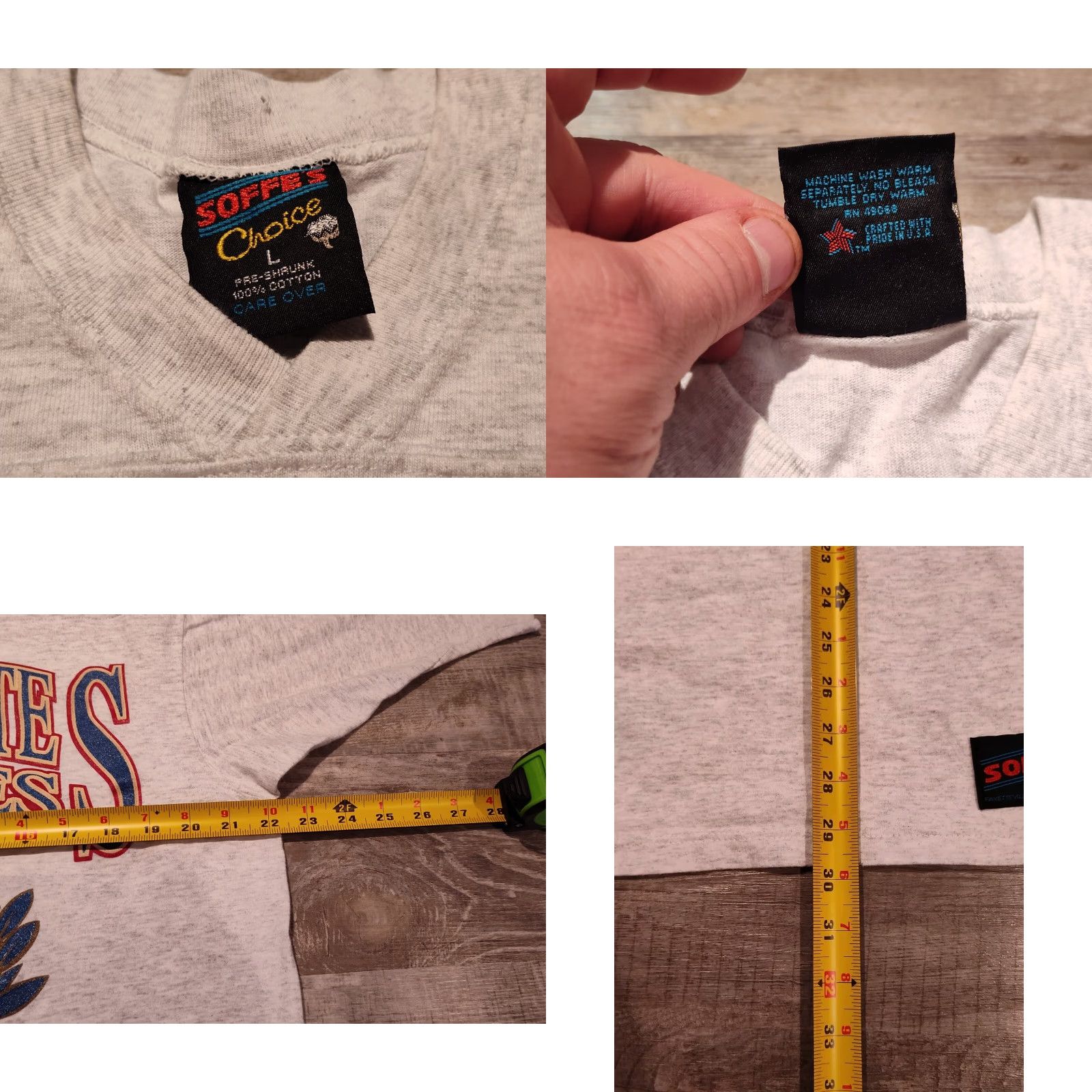 Soffe VINTAGE Soffe Gray Short Sleeve V-Neck T-Shirt USMC 90s Sz L Made in USA Unisex Adults Size US L / EU 52-54 / 3 - 8 Thumbnail