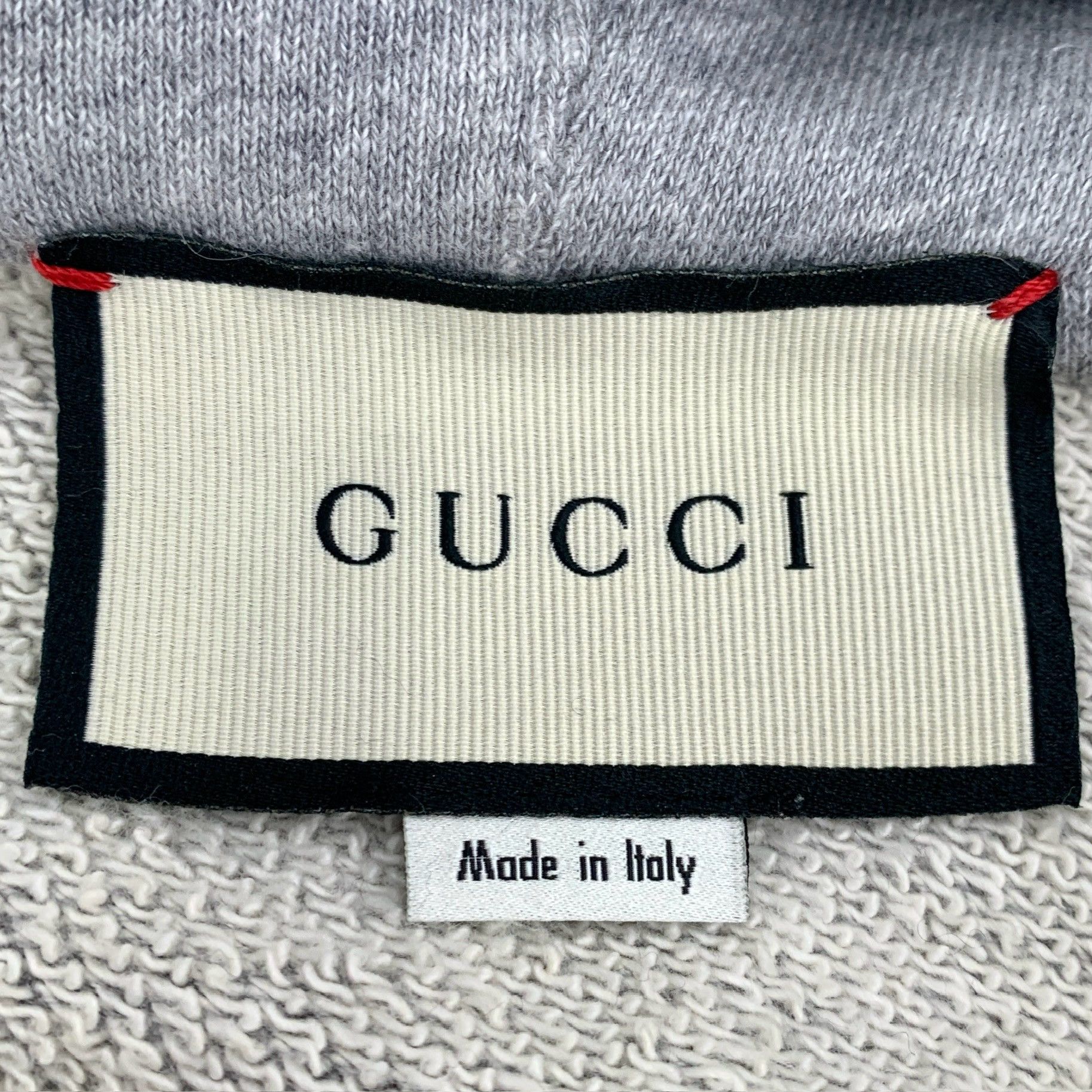Gucci Gucci Grey Bow Logo Cotton Zip-Up Hoodie (Size M) Size M / US 6-8 / IT 42-44 - 2 Thumbnail
