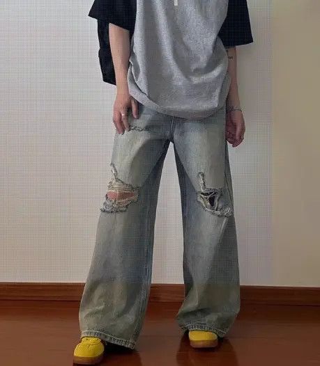 Jean Matsusaka x Man Baggy Distressed Denim Jeans Size US 30 / EU 46 - 8 Thumbnail