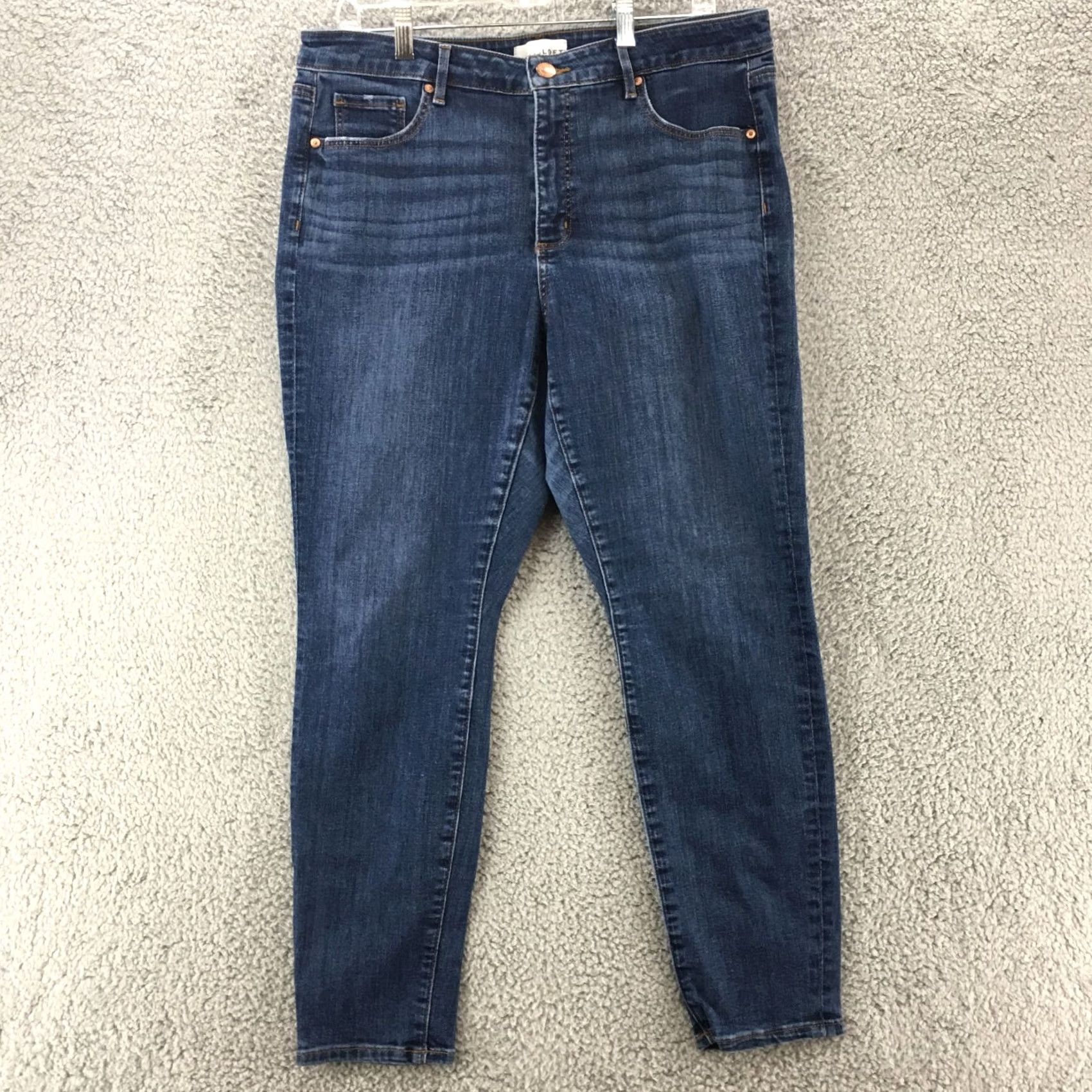 Loft LOFT Skinny Jeans Womens 35 Inch Waist Blue Medium Wash Denim High Rise Zip Fly Jeans Womens Skinny Fit Size 24" / US 00 / IT 34 - 2 Thumbnail