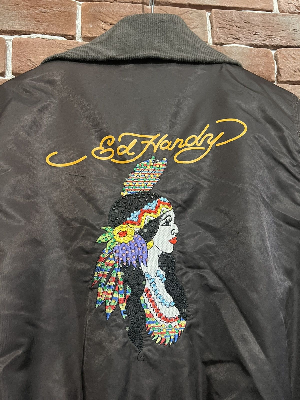 Christian Audigier Ed Hardy Christian Audigier Rare Hype Brown Y2k Jacket Size US M / EU 48-50 / 2 - 8 Thumbnail