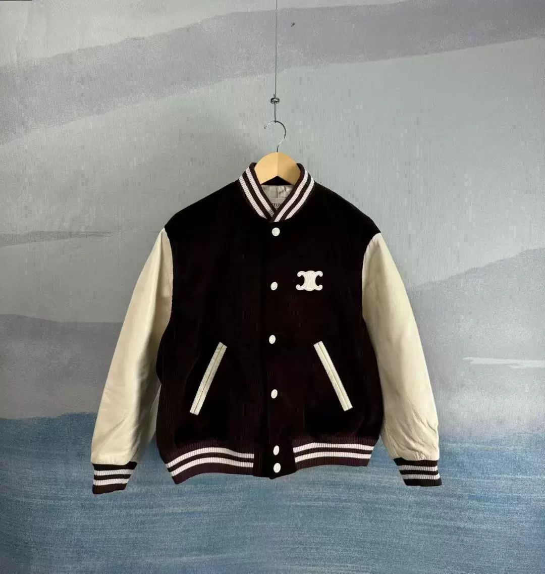 Celine celine burgundy corduroy baseball jacket Size US S / EU 44-46 / 1 - 1 Thumbnail